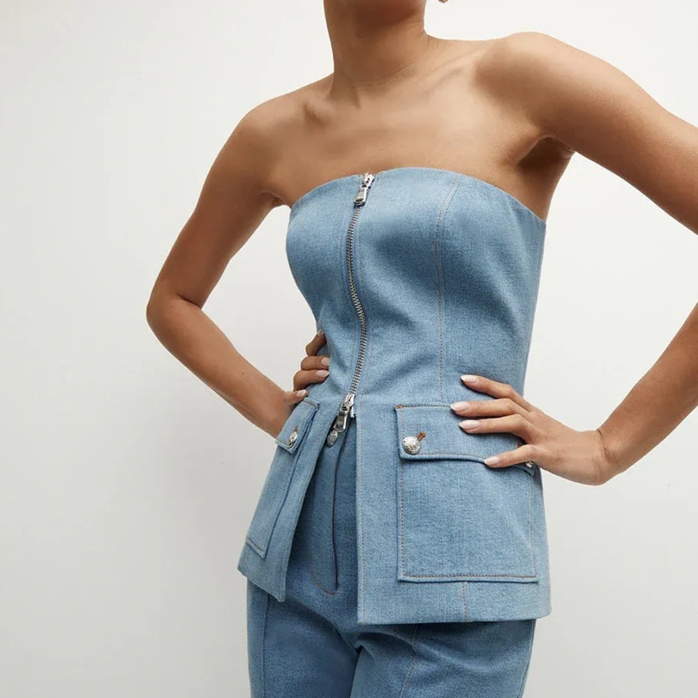 Veronica Beard Maeve Bustier Top